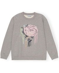 Ganni - Fleece Sweatshirt - Lyst