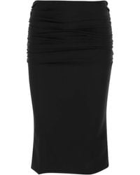 Versace - Gathered Midi Skirt - Lyst