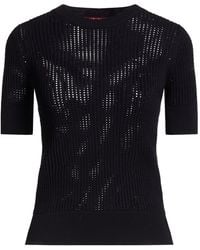 Max Mara - Solid Knit Short Sleeve Top - Lyst