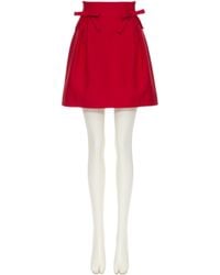 Valentino - Bow Detailed Pleated Mini Skirt - Lyst