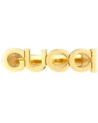 Gucci - Logo Plaque Rings - Lyst