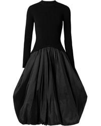 Jonathan Simkhai - Kenlie Ribbed-Knit And Taffeta Midi Dress - Lyst