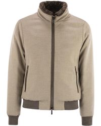 Moorer - Hybrid Padded Bomber Jacket - Lyst