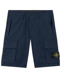Stone Island - Slim-Fit Cargo Bermuda Shorts With Zip Pockets - Lyst