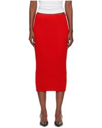 Issey Miyake - Textured Knit Midi Skirt - Lyst