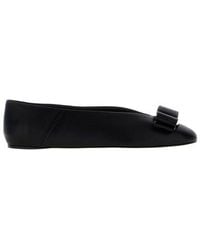 Ferragamo - Bow Flat Ballet Shoes - Lyst