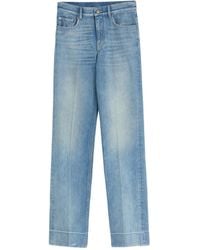 Valentino - Logo Patch Straight Leg Jeans - Lyst
