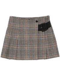 Pinko - Checked Wrapped Mini Skirt - Lyst