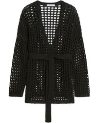 Max Mara - Belt-Detail Knit Cotton Cardigan - Lyst
