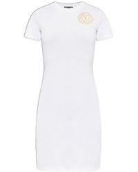 Versace Jeans Couture - Couture Logo Printed Crewneck Dress - Lyst
