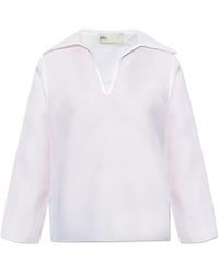 Tory Burch - V-Neck Long Sleeved Blouse - Lyst
