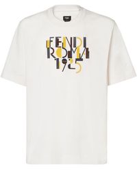 Fendi - Logo Printed Crewneck T-Shirt - Lyst