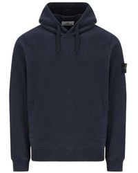 Stone Island - Logo Patch Drawstring Hoodie - Lyst