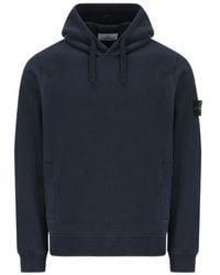 Stone Island - Logo Patch Drawstring Hoodie - Lyst