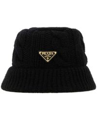 Prada - Cable-Knit Bucket Hat - Lyst