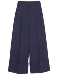 Valentino - Pleat Detailed Wide-Leg Pants - Lyst