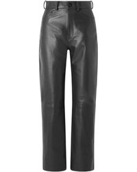 TOVE - Yeal Patchwork Leather Straight Leg Pants - Lyst