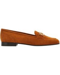 Ferragamo - Gancini-Plaque Suede Loafers - Lyst
