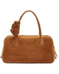 Magda Butrym - Brigitte Small Floral-Appliqué Suede Tote Bag - Lyst