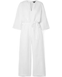 James Perse - Solid Color Linen Jumpsuit - Lyst