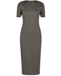 Pleats Please Issey Miyake - Pleated Short-Sleeve Midi Dress - Lyst