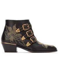 Chloé - Chloé Susanna Embellished Buckled Boots - Lyst