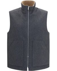 Lardini - Zip-Up High Collar Vest - Lyst