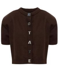 ROTATE BIRGER CHRISTENSEN - Logo Button Short-Sleeve Cardigan - Lyst