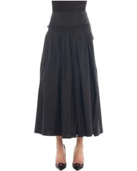 Lanvin - Pleated A-Line Midi Skirt - Lyst