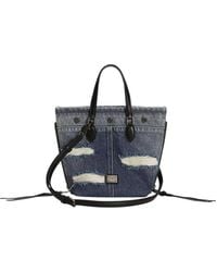 Dolce & Gabbana - Atene Logo Plaque Denim Tote Bag - Lyst