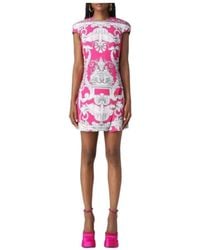 Versace - Baroque Printed Cut-Out Dress - Lyst