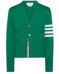 Thom Browne - 4-Bar Stripe Knitted Cardigan - Lyst