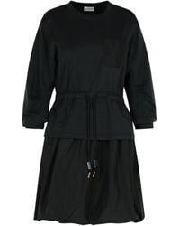 Moncler - Layered Drawstring Waist Dress - Lyst