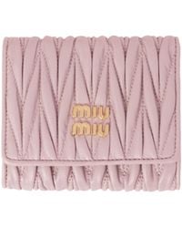 Miu Miu - Small Matelassé Nappa Leather Wallet - Lyst