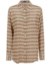 Etro - Graphic Printed Curved Hem Shirt - Lyst