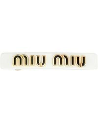 Miu Miu - Logo-Plaque Clip Fastened Hair Clip - Lyst