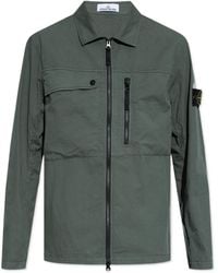 Stone Island - Stretched Zip-Up Shirt Jacket - Lyst