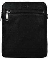 BOSS - Grainedleather Vertical Crossbody Bag - Lyst