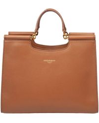 Dolce & Gabbana - Dolce & Gabbana Sicily Leather Shopping Bag - Lyst