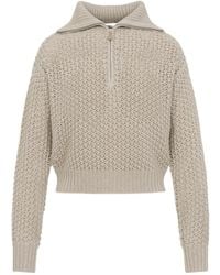 Max Mara - Tequila Open-Knit Zip Detailed Jumper - Lyst