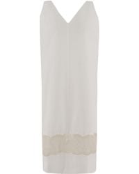 Carven - Lace-Trim V-Neck Dress - Lyst