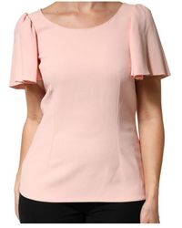 Dolce & Gabbana - Short Sleeves Round Neck Blouse Top - Lyst
