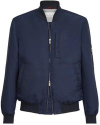 Brunello Cucinelli - Water-Resistant Techno Satin Bomber Jacket With Thermore Padding - Lyst