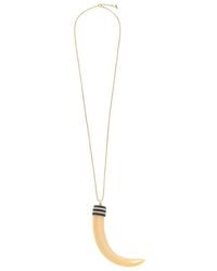 Tory Burch - Horn Pendant Engraved Necklace - Lyst