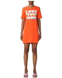 Moschino - Logo Details T-Shirt Dress - Lyst