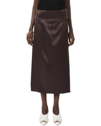 Sportmax - Straight-Fit Long Satin Skirt - Lyst