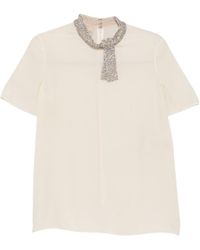 Valentino - Embellished Short-Sleeved Top - Lyst