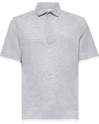 Brunello Cucinelli - Double-Layered Straight Hem Polo Shirt - Lyst