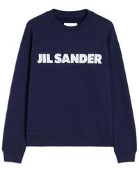 Jil Sander - Logo Printed Crewneck Sweatshirt - Lyst