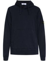 Stone Island - Logo Patch Drawstring Hoodie - Lyst